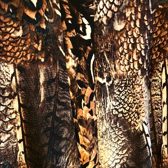 Attitudes by Renee Brown, Gold and Tan Animal Patterned Tunic - Picture 3 of 4